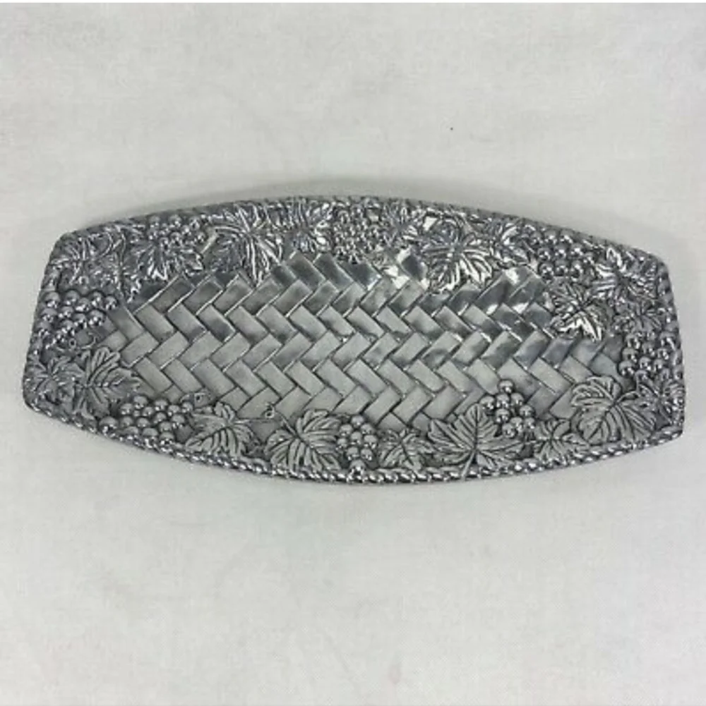 LENOX Grape Weave Bread Tray Metal Alloy 14” x 7” - Retired BEAUTIFUL